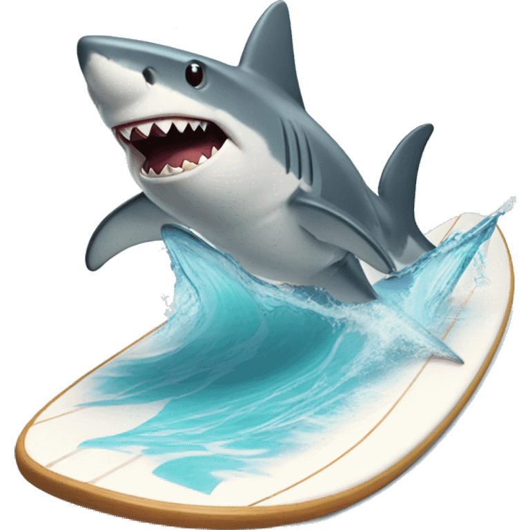 Shark on a surf board  emoji