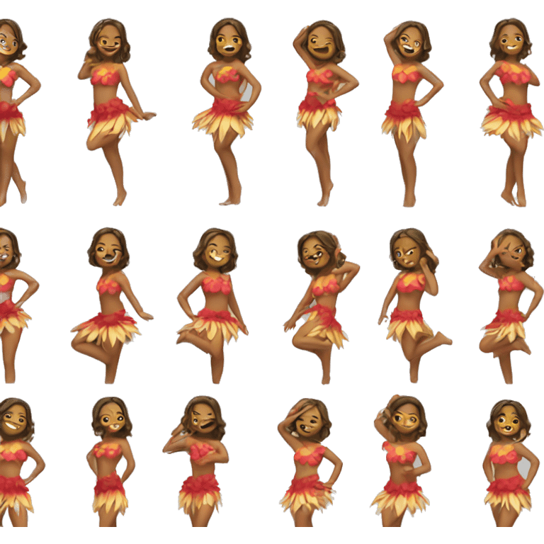 hawaii dance girl full body emoji