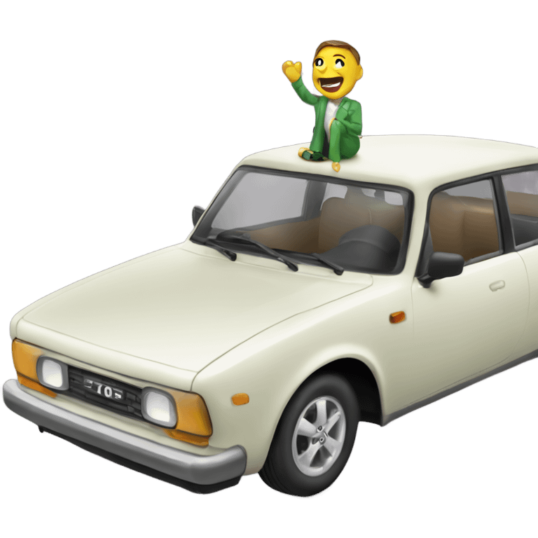 Flog on a car emoji