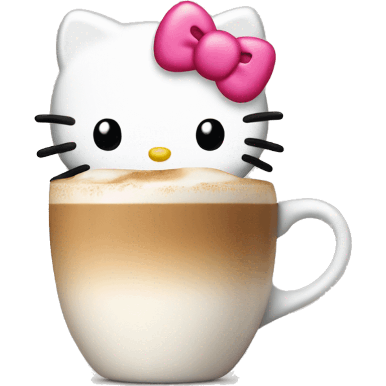 Hello kitty drinking a latte emoji