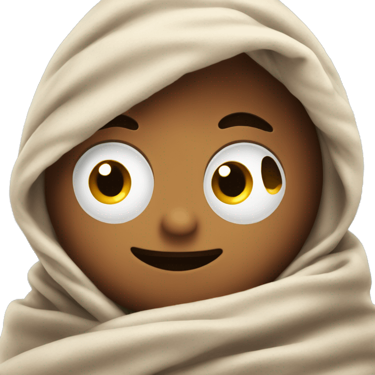 Cute, cosy emoji face with blanket  emoji