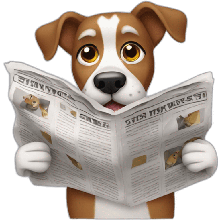 Jewish dog reading a newspaper emoji