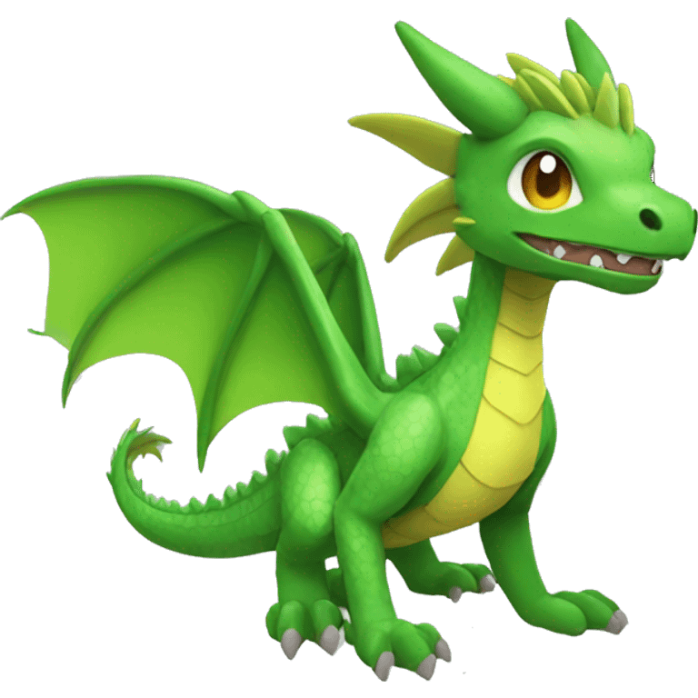 Colorful Legendary Green Jungle Grass Dragon Fakemon emoji