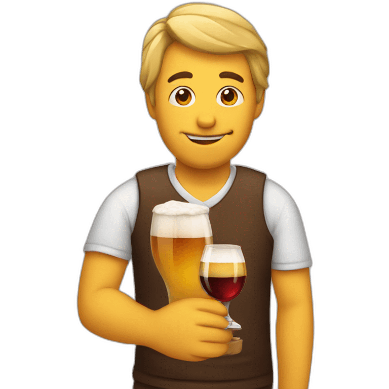 a beer drinking wine emoji