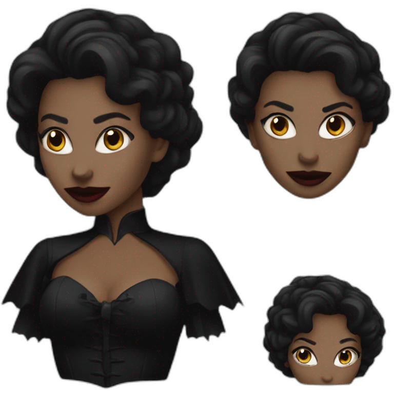 Vampire women in black costume emoji