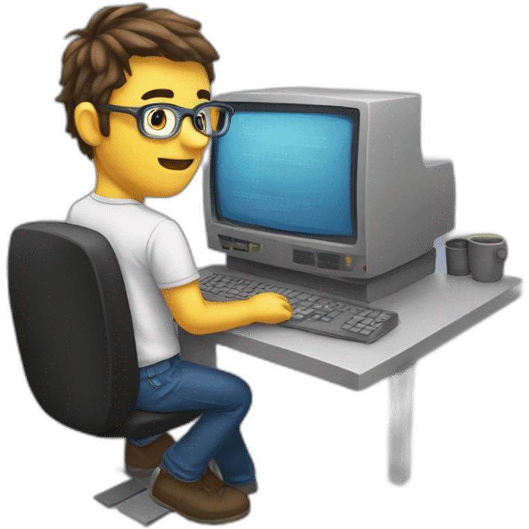 A programmer uses a computer emoji