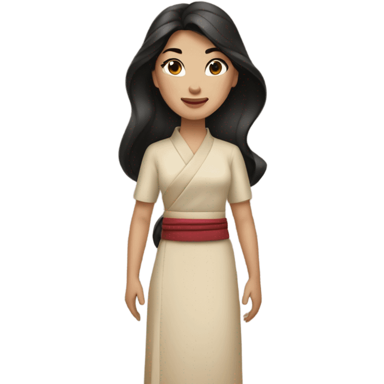 Mulan in beige dress emoji