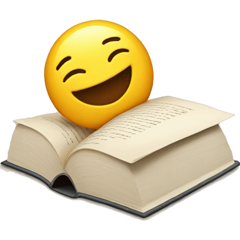 Create an emoji of a book with a bright, smiling face. emoji