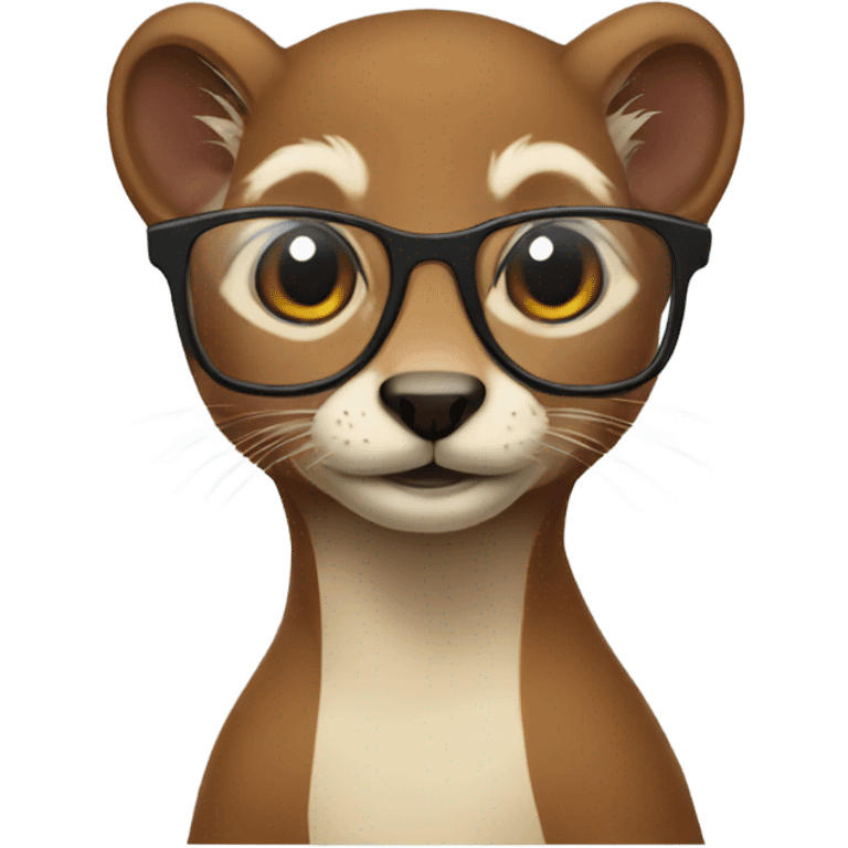 Weasel with glasses  emoji