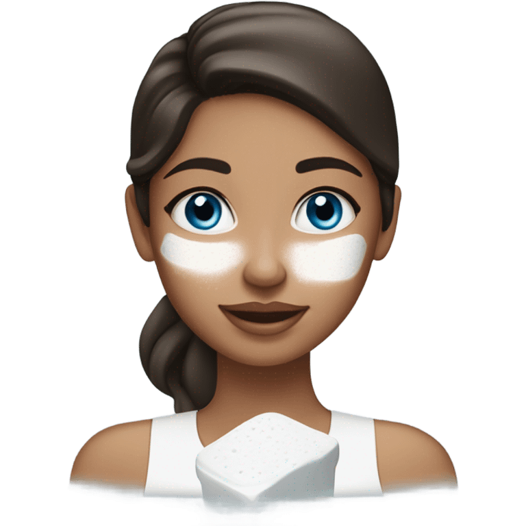 White Skin care on white freackles skin of a brunett blue eyes girl  emoji