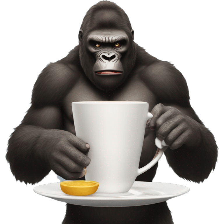 king kong drinking tea  emoji