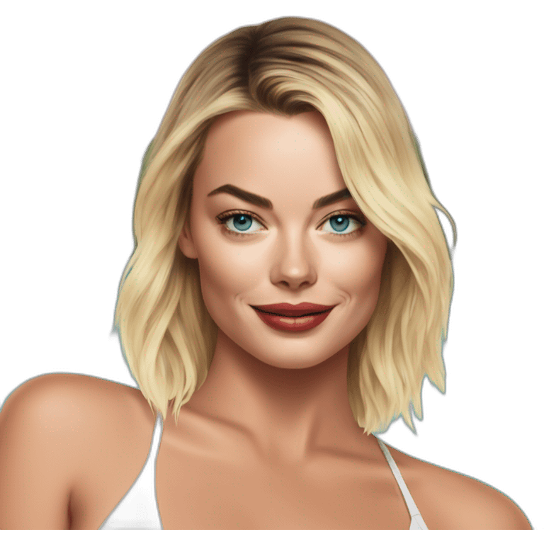 Margot Robbie in bikini emoji