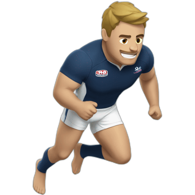 Rugby player diving with shorts emoji