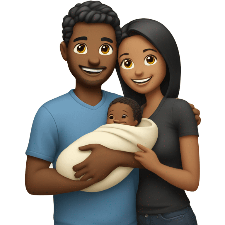 couple with baby emoji