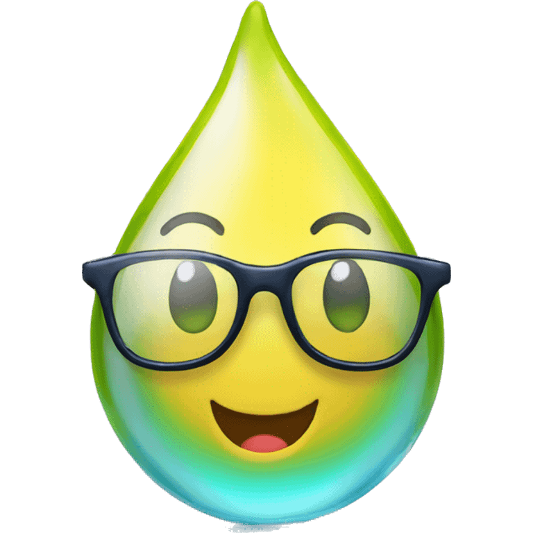 water drop with glasses emoji