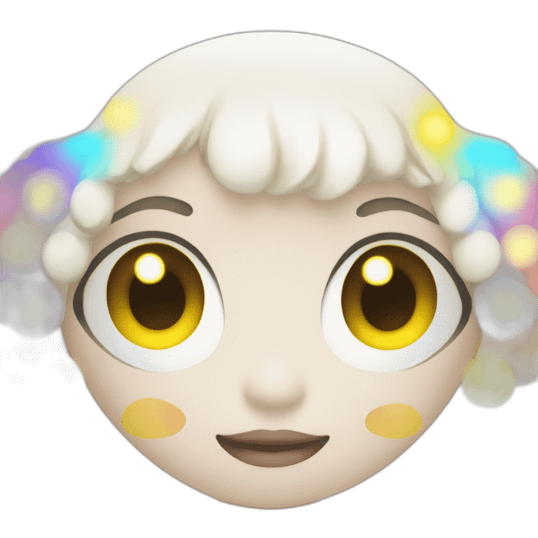 angel glowing eyes light color palette Takashi Murakami style emoji