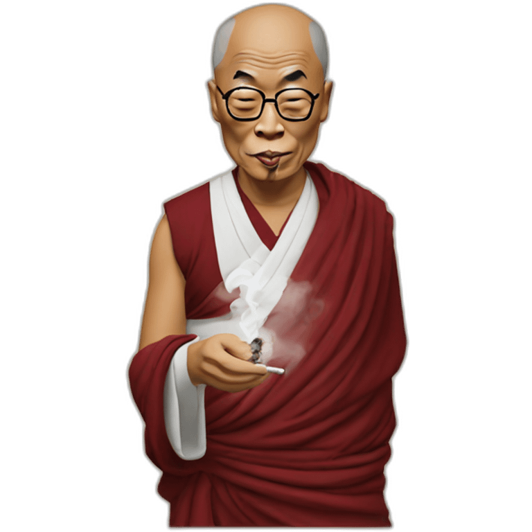 Dalai lama smoking emoji