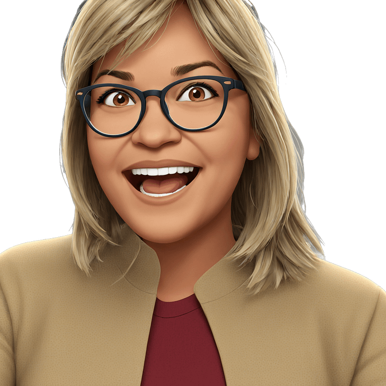 smiling girl with glasses emoji