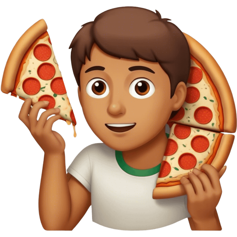 Someone eating pizza emoji