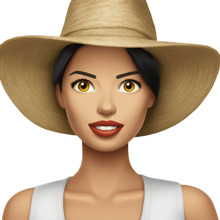 Adriana Lima with cute hat emoji