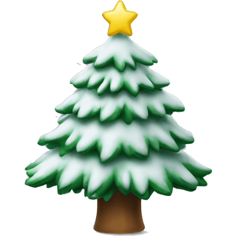 Christmas tree snowy emoji