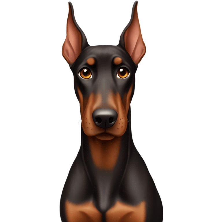 Brown Doberman with cropped ears emoji