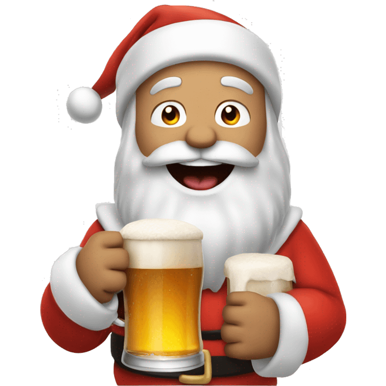 Santa Claus cheering a beer  emoji