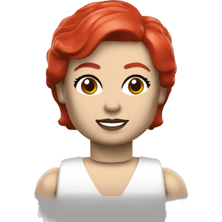 Lego minifig girl white skin red short hair emoji