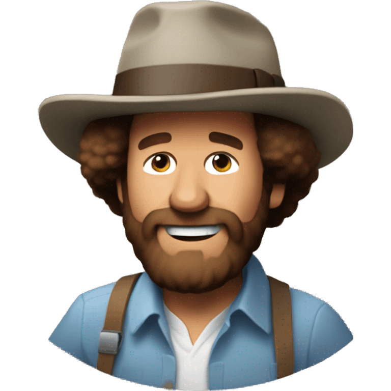 Bob Ross doing the griddy emoji