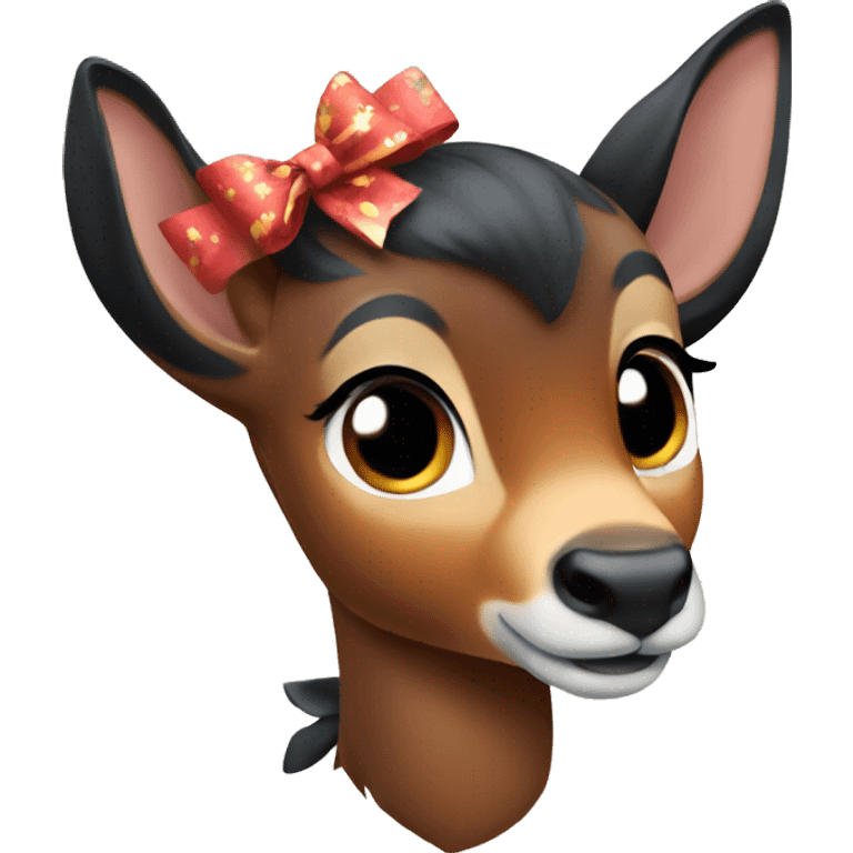 bambi with bow emoji