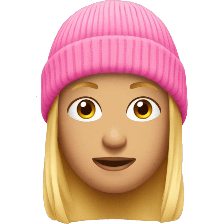 Pink beanie emoji emoji