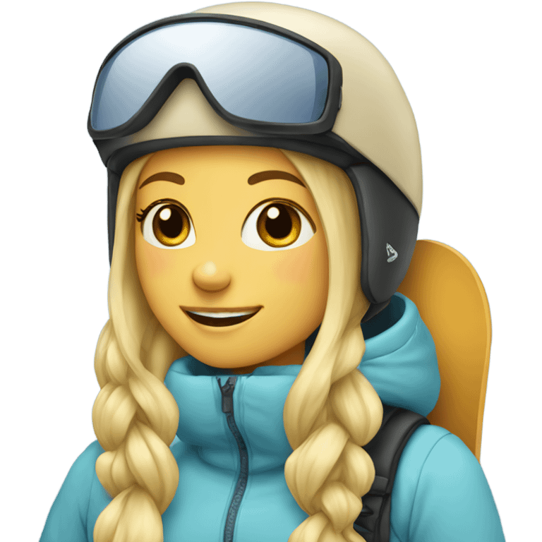 Pretty blonde girl snowboarding  emoji