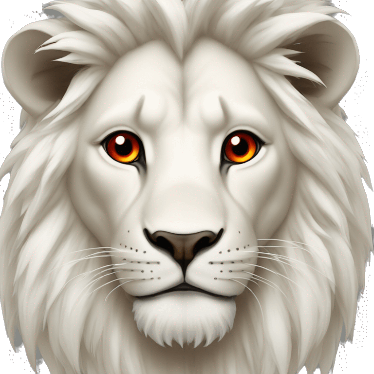 Lion blanc au yeux rouge emoji