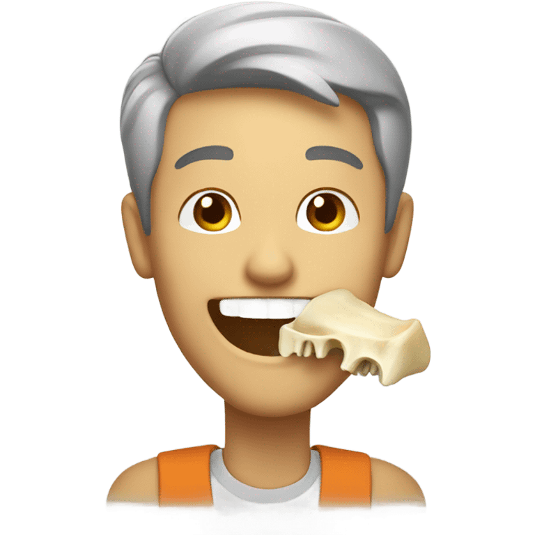 smiling man eating a bone emoji