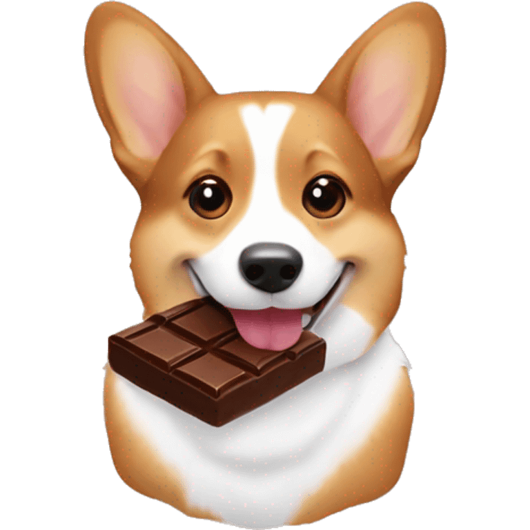 Corgi eating chocolate emoji