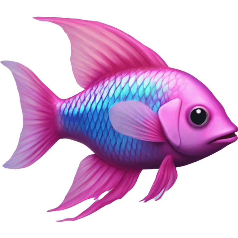 Iridescent betafish pink emoji