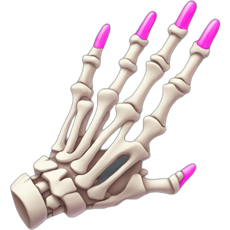 skeleton hand with long pink nails emoji