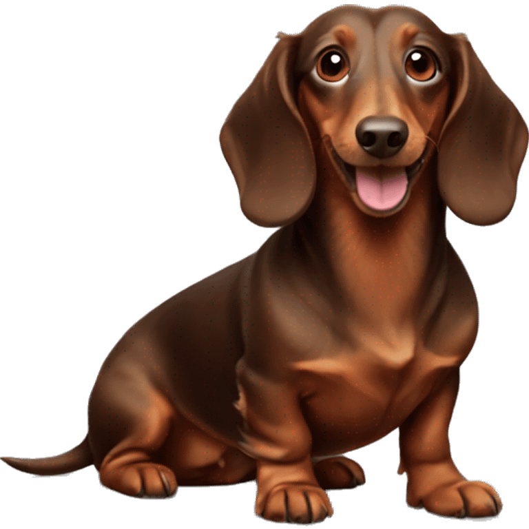 Happy Brown Long-haired dachshund emoji