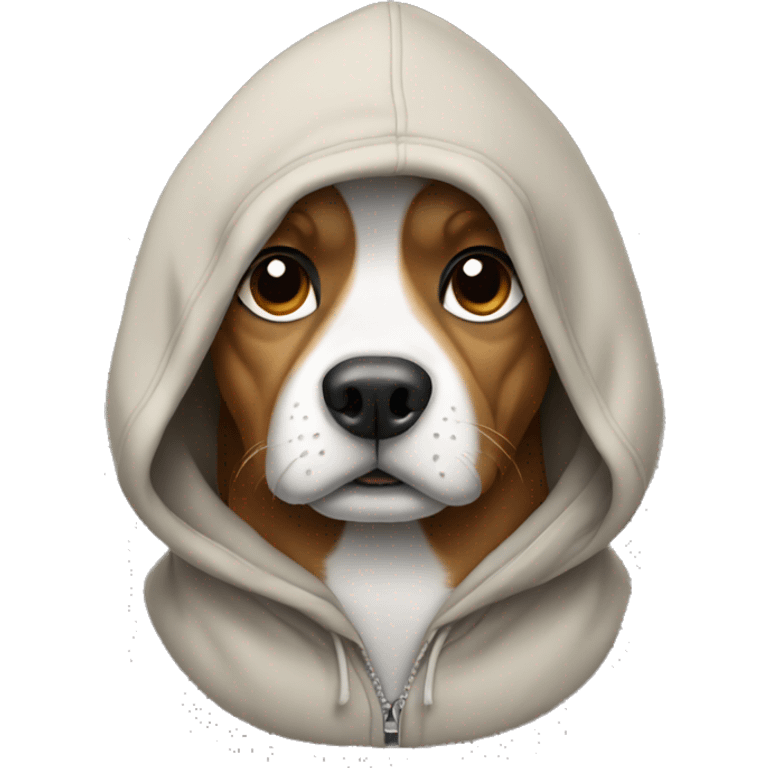 Dog wearing hoodie emoji