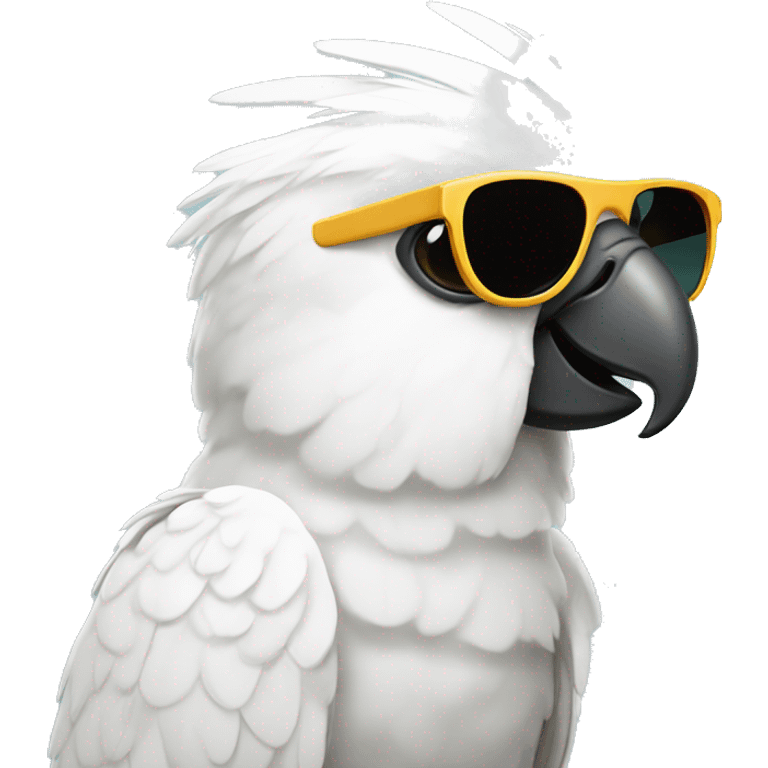 Cockatoo with sunglasses emoji