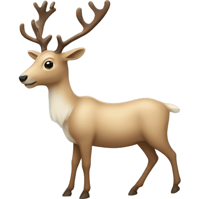 Beige-reindeer full body emoji