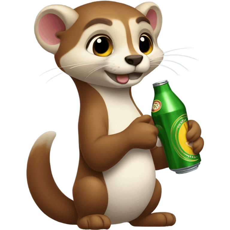 Weasel drinking beers emoji