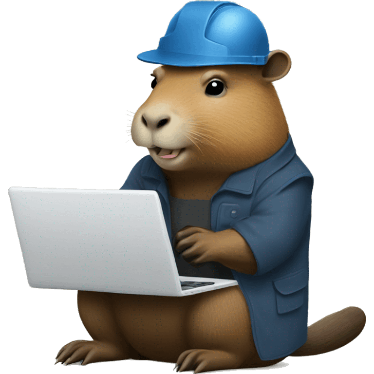 capybara architect working with laptop emoji