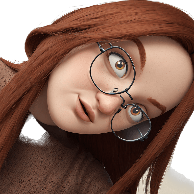 freckled girl with glasses emoji