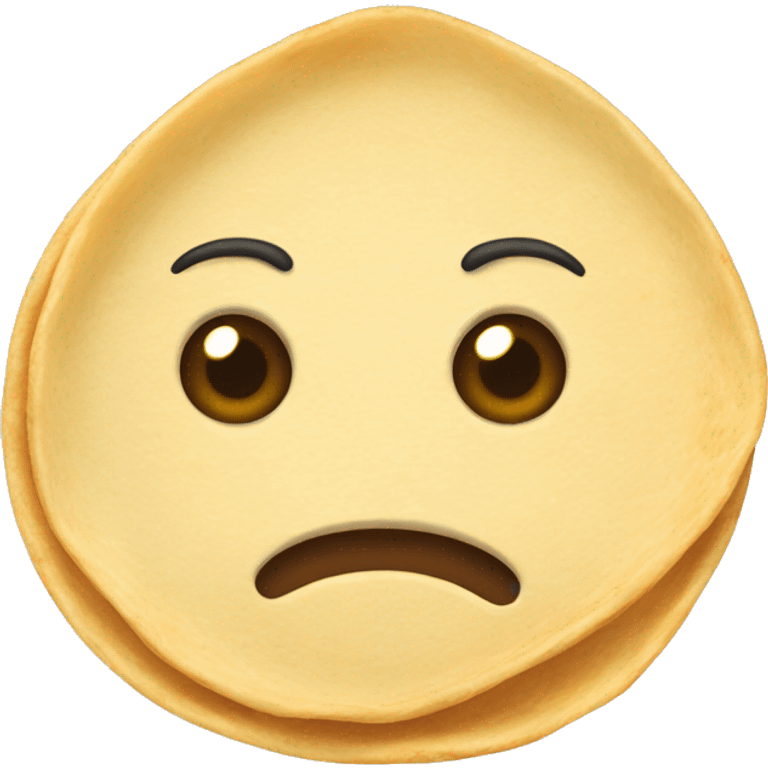 A tortilla with a face emoji