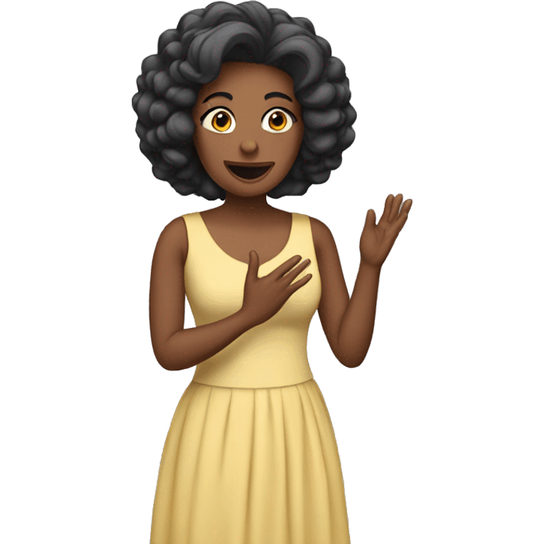 woman wearing dress Speaking on stage  emoji