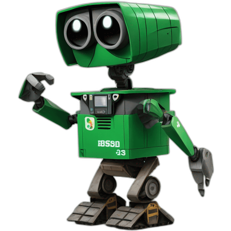 wall e wearing green boston celtics jersey emoji