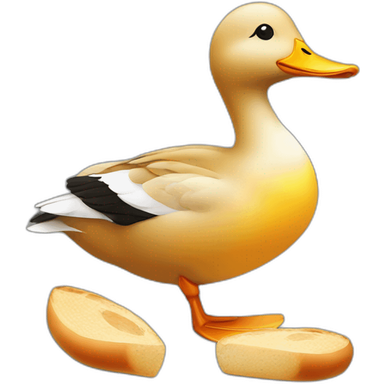 duck with baguette emoji