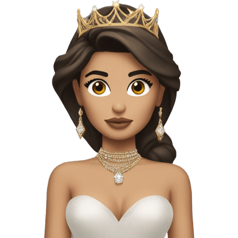 Kylie Jenner Princess with jewellery brown hair emoji