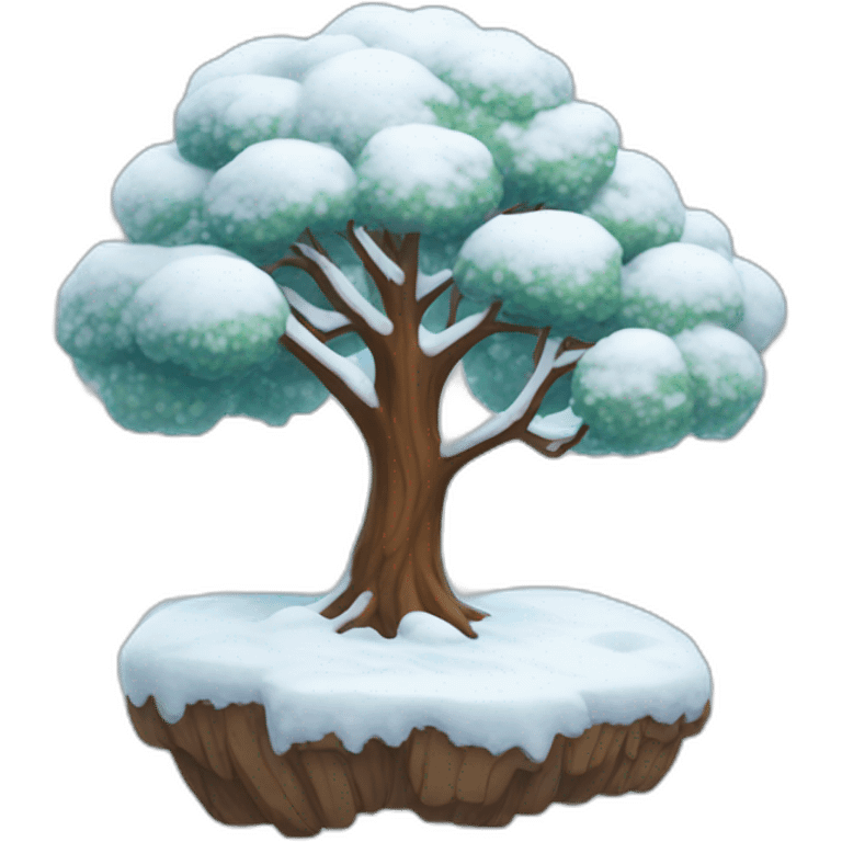 Tree with snow emoji